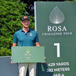 Maksymilian BiaÅy z kartÄ? na Rosa Challenge Tour fot. V5 Group